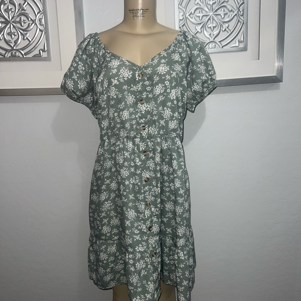 Speed Control Sage Floral Mini Dress